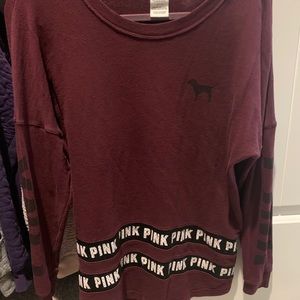 PINK Maroon/black/white Sweater